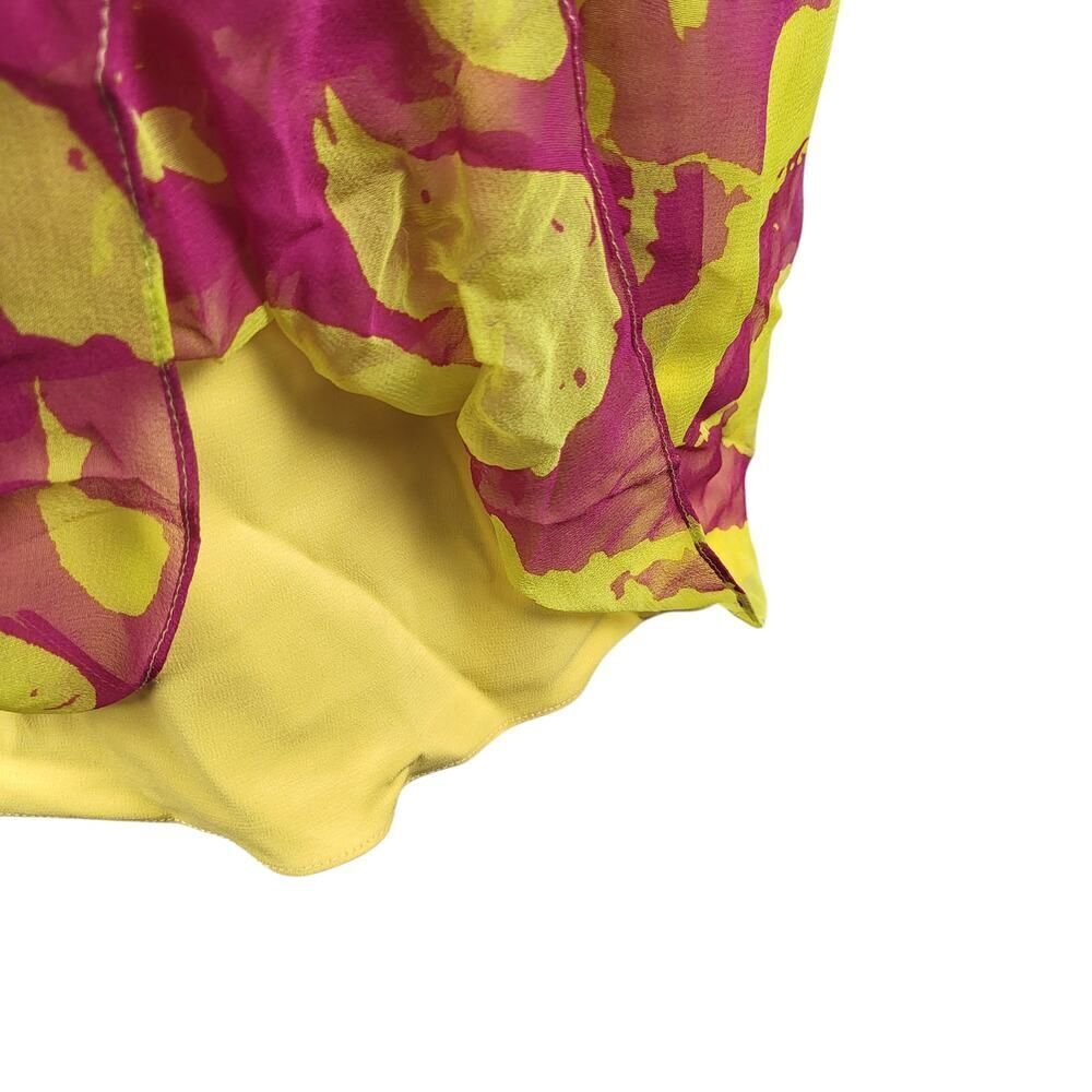 NEW Jay Godfrey SZ 6 Layered Silk Strapless Mini Dress Sheer Pink Green Overlay - Picture 11 of 15